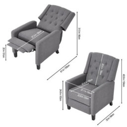 Living Room Recliner Armchair Push Back Chair Rest Sofa Seater W/wood Legs - thumbnail 2