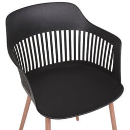Beliani Set Of 2 Black Open-Back Synthetic Dining Chairs With Metal Legs - thumbnail 7