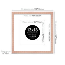 "13X13"" Bronze Picture Frame - 13X13"" Square Frame With 11X11"" Mount For 13X13""/11X11"" Pictures Art Deco Style Room Decor, 1 Pack" - thumbnail 2