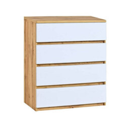 Arte Arca Ar5 Chest Of Drawers - Elegant Two-Tone Storage, H940mm W801mm D400mm In Oak Wotan & Arctic White - thumbnail 1
