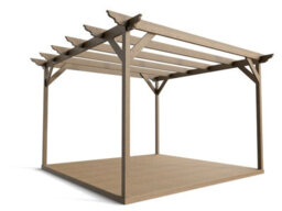 Arbor Garden Solutions Timber Pergola And Decking Complete Diy Kit, Dinasty Design (4.2M X 4.2M, Rustic Brown Finish) - thumbnail 7