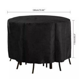 185X110Cm Outdoor Large Round Waterproof Furniture Cover Garden Patio Table Chair Set - thumbnail 2