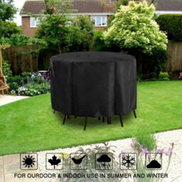 185X110Cm Outdoor Large Round Waterproof Furniture Cover Garden Patio Table Chair Set - thumbnail 6