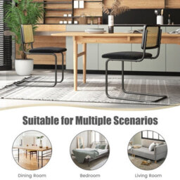 Gainoom Set Of 2 Rattan Bar Stools Upholstered Counter Height Chair Kitchen Dining Stool - thumbnail 8