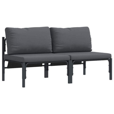 Berkfield Modern Outdoor Furniture With Cushion 2 Pcs Anthracite Steel - image 1