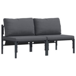Berkfield Modern Outdoor Furniture With Cushion 2 Pcs Anthracite Steel