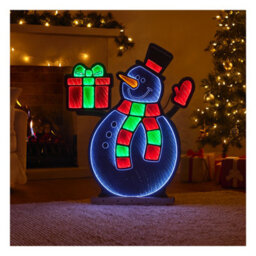 Snowtime Infinity Christmas Decoration Light Up Led White Snowman Indoor Outdoor 60Cm - thumbnail 2