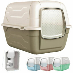 Cat Centre.Direct Cat Centre Cat Grey Large Hooded Litter Tray - Enclosed Box - thumbnail 6