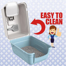 Cat Centre.Direct Cat Centre Cat Grey Large Hooded Litter Tray - Enclosed Box - thumbnail 5