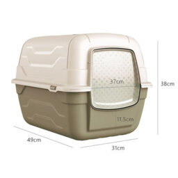 Cat Centre.Direct Cat Centre Cat Grey Large Hooded Litter Tray - Enclosed Box - thumbnail 2