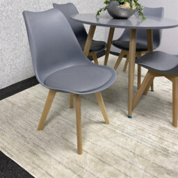 Kosy Koala Dining Table And 4 Chairs Grey Round Table With 4 Grey Plastic Chairs Dining Room Furniture - thumbnail 7