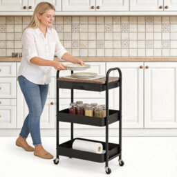 3 Tier Storage Trolley Cart Kitchen Utility - thumbnail 4