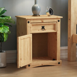 Lassic Vida Designs Corona 1 Drawer 1 Door Bedside Cabinet Mexican Solid Waxed Pine (H)600mm (W)480mm (D)350mm - thumbnail 4