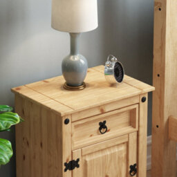Lassic Vida Designs Corona 1 Drawer 1 Door Bedside Cabinet Mexican Solid Waxed Pine (H)600mm (W)480mm (D)350mm - thumbnail 6