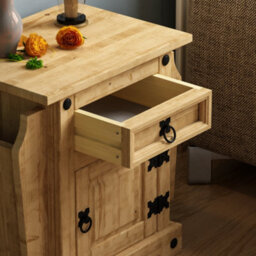 Lassic Vida Designs Corona 1 Drawer 1 Door Bedside Cabinet Mexican Solid Waxed Pine (H)600mm (W)480mm (D)350mm - thumbnail 5