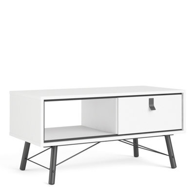 Furniture To Go Ry Coffee Table With 1 Drawer Matt White - image 1