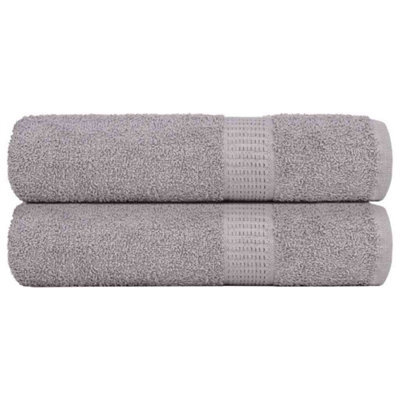 Berkfield Bath Towels 2 Pcs Grey 100X150 Cm 360 Gsm 100% Cotton - image 1