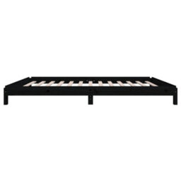 Berkfield Stack Bed Black 90X200 Cm Solid Wood Pine - thumbnail 8