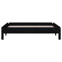 Berkfield Stack Bed Black 90X200 Cm Solid Wood Pine - thumbnail 7