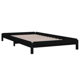 Berkfield Stack Bed Black 90X200 Cm Solid Wood Pine - thumbnail 6