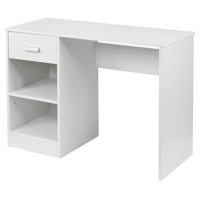 Urbn-Living Urbnliving Height 74Cm 1 Drawer Wooden Bedroom Computer Work Table Colour White Office Desk Dressing Jewellery Unit - image 1