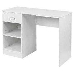 Urbn-Living Urbnliving Height 74Cm 1 Drawer Wooden Bedroom Computer Work Table Colour White Office Desk Dressing Jewellery Unit