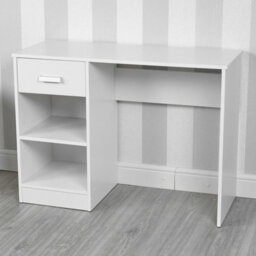 Urbn-Living Urbnliving Height 74Cm 1 Drawer Wooden Bedroom Computer Work Table Colour White Office Desk Dressing Jewellery Unit - thumbnail 6