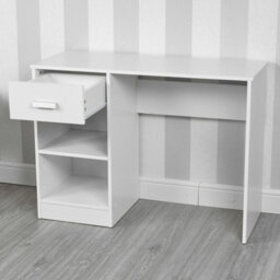 Urbn-Living Urbnliving Height 74Cm 1 Drawer Wooden Bedroom Computer Work Table Colour White Office Desk Dressing Jewellery Unit - thumbnail 5