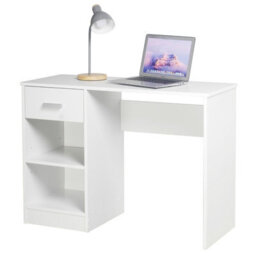 Urbn-Living Urbnliving Height 74Cm 1 Drawer Wooden Bedroom Computer Work Table Colour White Office Desk Dressing Jewellery Unit - thumbnail 4