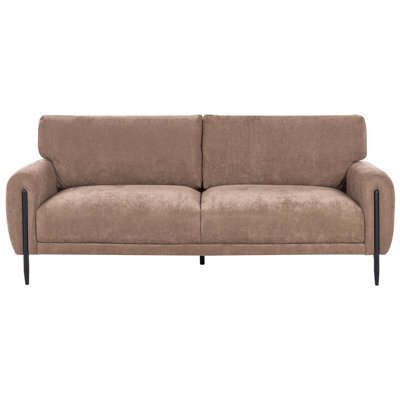 Beliani Sofa 3 Seater Skaro Chenille Brown - image 1