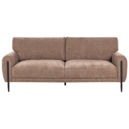 Beliani Sofa 3 Seater Skaro Chenille Brown - thumbnail 1