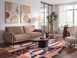 Beliani Sofa 3 Seater Skaro Chenille Brown - thumbnail 2