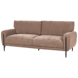 Beliani Sofa 3 Seater Skaro Chenille Brown - thumbnail 4