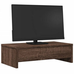 Walplus Monitor Stand With Drawers Brown Oak 50X27X15 Cm Engineered Wood - thumbnail 3