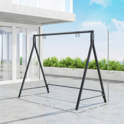 Outsunny Swing Stand, Meta Swing Frame, 240Kg Weight Capacity, Black - thumbnail 3
