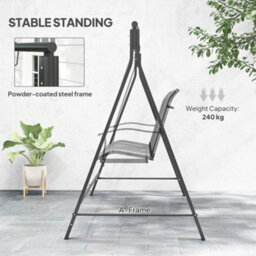 Outsunny Swing Stand, Meta Swing Frame, 240Kg Weight Capacity, Black - thumbnail 4