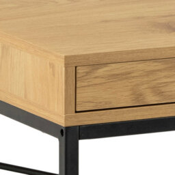 Wyld Haus El Paso Wild Oak Effect Desk With Drawer, Shelf And Black Metal Sledge Base - thumbnail 7