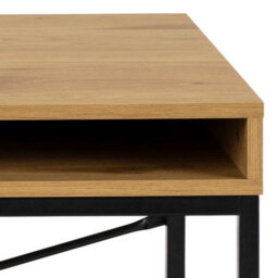 Wyld Haus El Paso Wild Oak Effect Desk With Drawer, Shelf And Black Metal Sledge Base - thumbnail 9