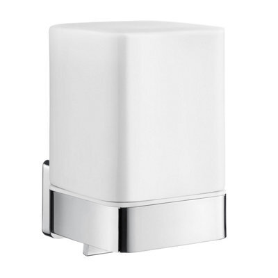 Smedbo Porcelain Tumbler With Polished Chrome Wall Mount Holder - image 1