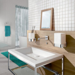 Smedbo Porcelain Tumbler With Polished Chrome Wall Mount Holder - thumbnail 2