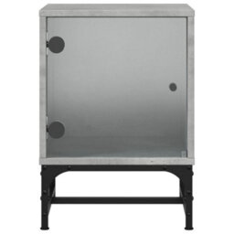 Berkfield Bedside Cabinets With Glass Doors 2 Pcs Concrete Grey 35X37X50 Cm - thumbnail 7
