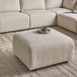 Wyld And Coco Casalux Ottoman In Off-White Boucle, Modular Footstool For Modern Living Rooms - thumbnail 2