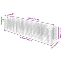 Walplus Gabion Raised Bed Galvanised Steel 270X50X50 Cm - thumbnail 8