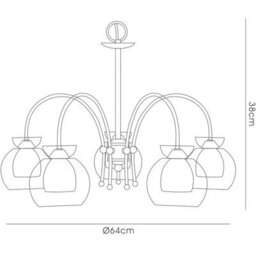 Luminosa Lighting Luminosa Malvina Pendant/semi Flush 5 Light G9 Polished Chrome - thumbnail 3