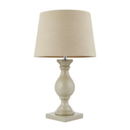 Anson Lighting Benton Table Light Finished In Taupe Painted Wood And Ivory Fabric - thumbnail 5