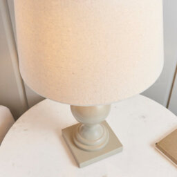 Anson Lighting Benton Table Light Finished In Taupe Painted Wood And Ivory Fabric - thumbnail 4