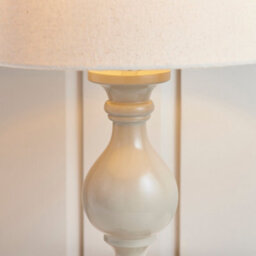 Anson Lighting Benton Table Light Finished In Taupe Painted Wood And Ivory Fabric - thumbnail 2