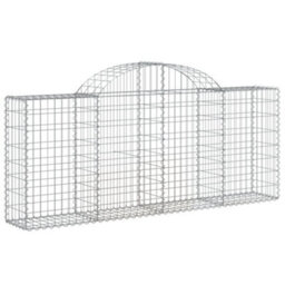 Berkfield Arched Gabion Baskets 4 Pcs 200X30X80/100 Cm Galvanised Iron - thumbnail 3
