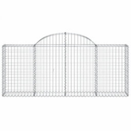 Berkfield Arched Gabion Baskets 4 Pcs 200X30X80/100 Cm Galvanised Iron - thumbnail 4