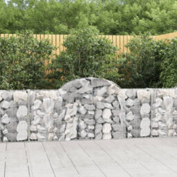 Berkfield Arched Gabion Baskets 4 Pcs 200X30X80/100 Cm Galvanised Iron